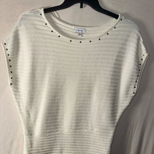 Calvin Klein sweater top sleeveless with rivets small petite PTP 21”